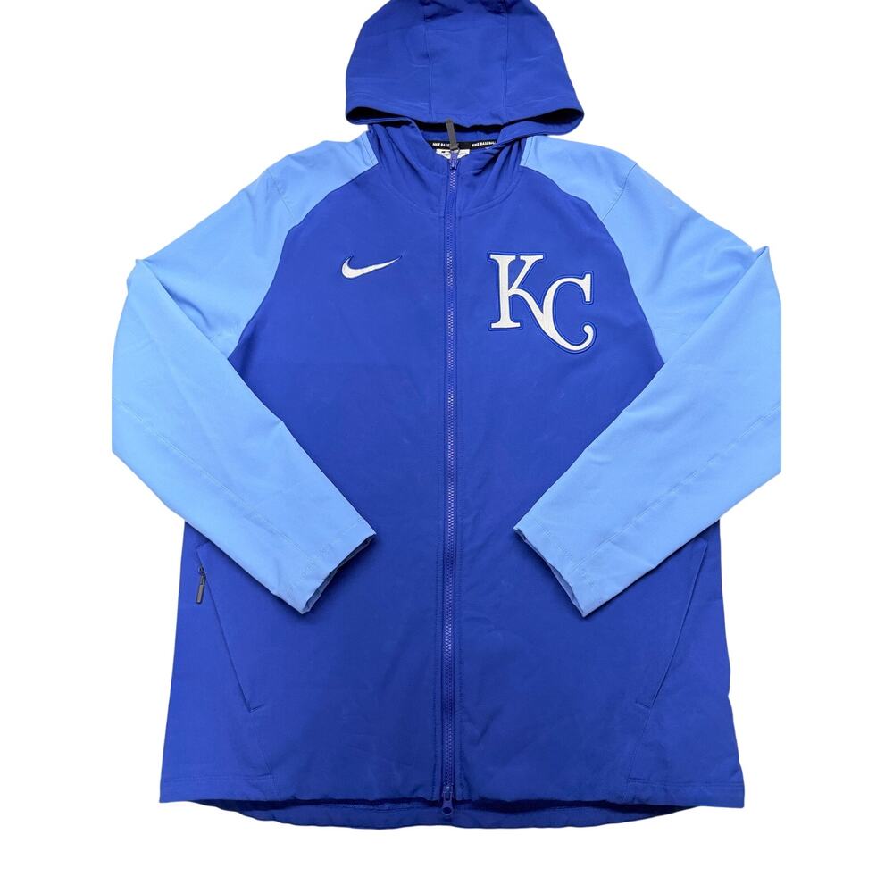 Nike Kansas City Royals Jacket Men’s Large Therma-FIT MLB Authentic Hooded Blue